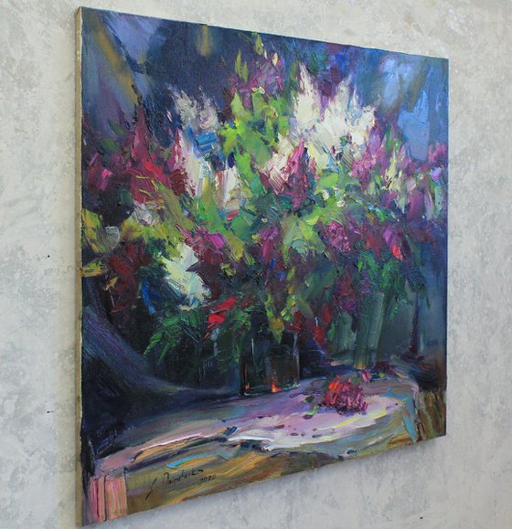 Lilac in vase still life