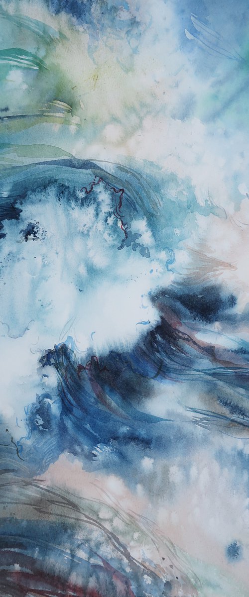 Sea breeze. 29*40 cm Abstract seascape by Alla Vlaskina