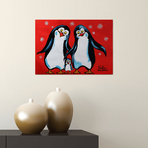 Penguins... /  ORIGINAL PAINTING