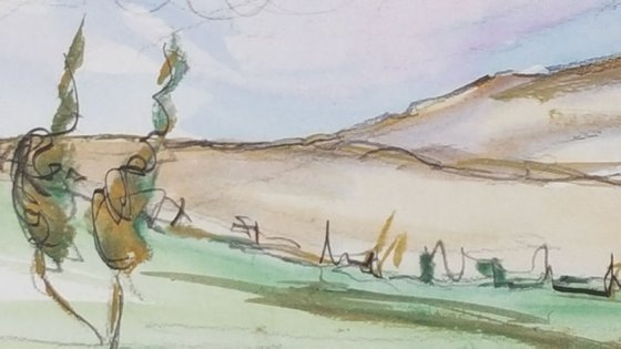 The Mourne Mountains - a watercolour and pencil study of Slieve Meelmore