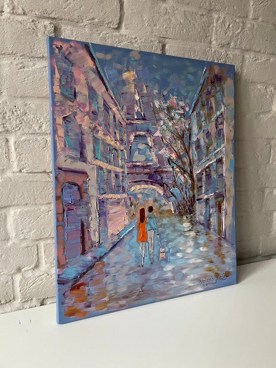 "Walk in Paris". Original oil painting