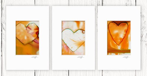 Heart Collection 12 - 3 Small Matted paintings by Kathy Morton Stanion by Kathy Morton Stanion