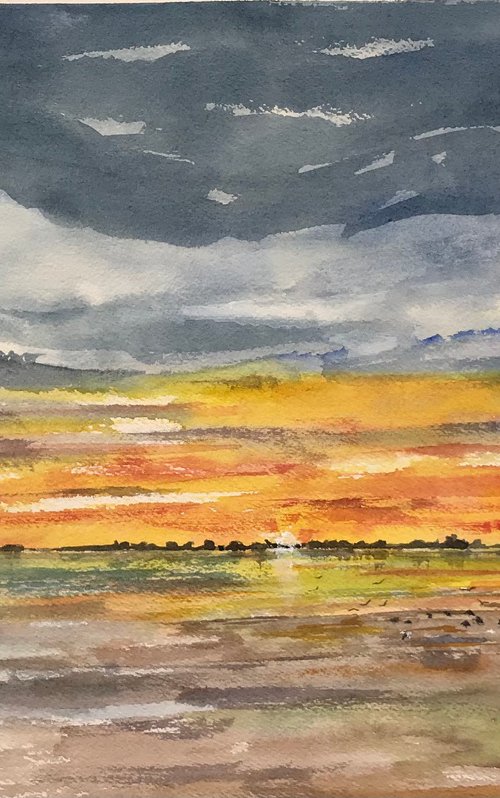 Sunset at Pegwell Bay, Kent by Brian Tucker