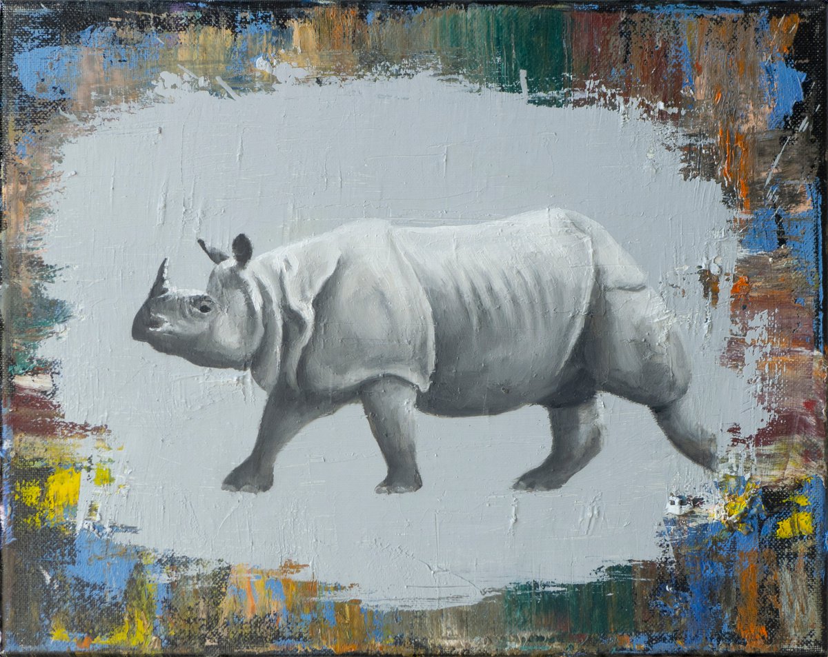 Rhinoceros in black and white by Lisa Braun