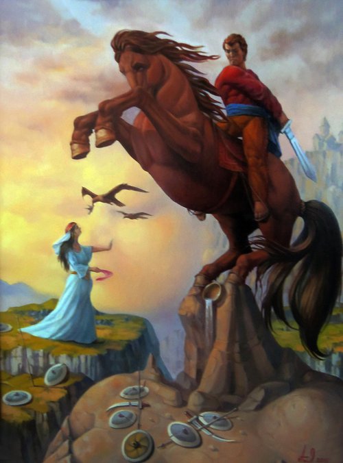 She - Armenian 60x80cm, oil painting, surrealistic artwork by Artush Voskanian
