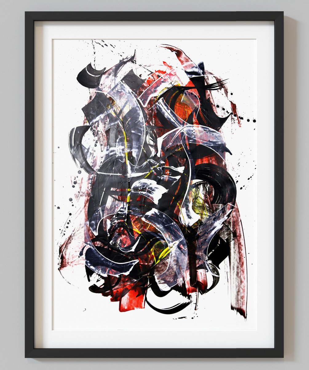42x59,4 cm - Abstract painting. Abstract art 73. Abstract expressionism. by Makarova Abstract Art
