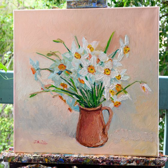 White Daffodils in a vase