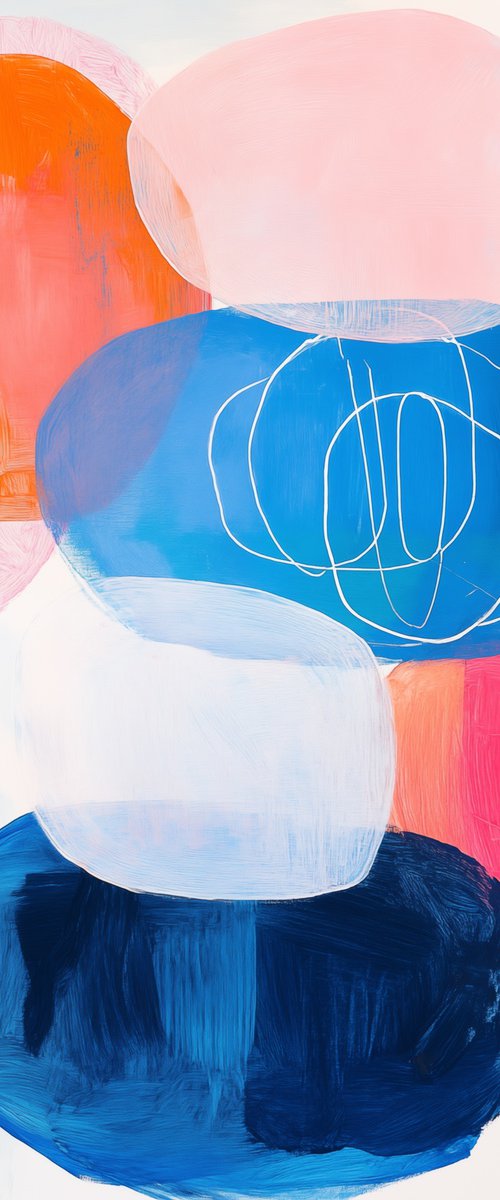 Painting of Pink, Orange, Blue by Sasha Robinson