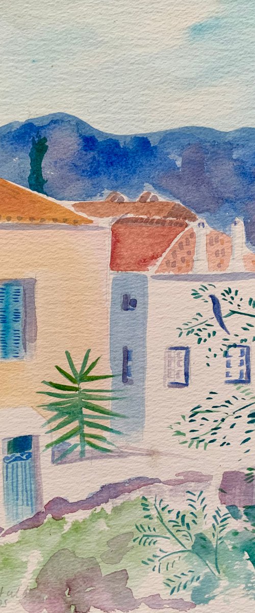 Greek Village by Mary Stubberfield