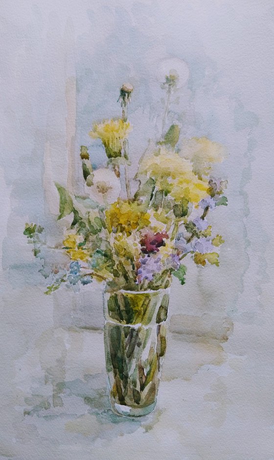 Dandelions. Original watercolour painting.