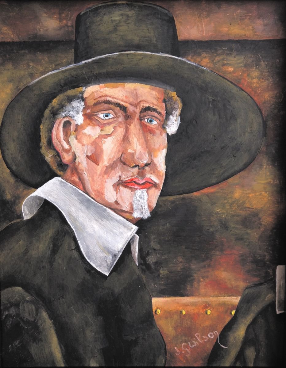 Portrait Oil Painting By Jg Wilson, 9 X 11, Man Of The Past N. 2, Original Artwork