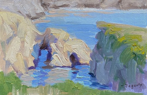 Point Lobos Arches Miniature oil by Tatyana Fogarty