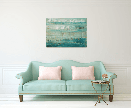 Aquamarine - Large Minimalist Seascape Painting