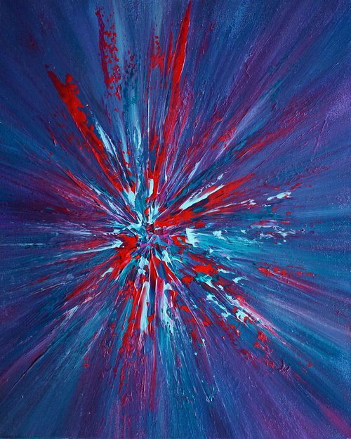 Red Pearl Blue Pearl Neon Explosion by Richard Vloemans