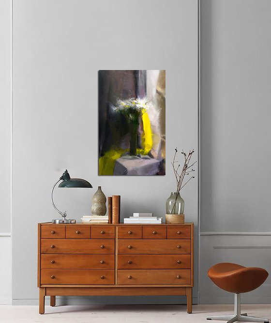 Contemporary still life painting - Solo for Yellow