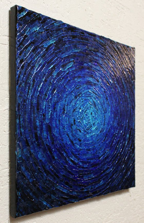 Burst of deep blue color
