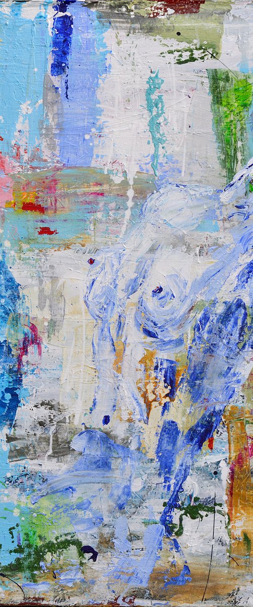 Abstract: For your eyes only - 100 x 100 cm. - Female nude by Oswin Gesselli