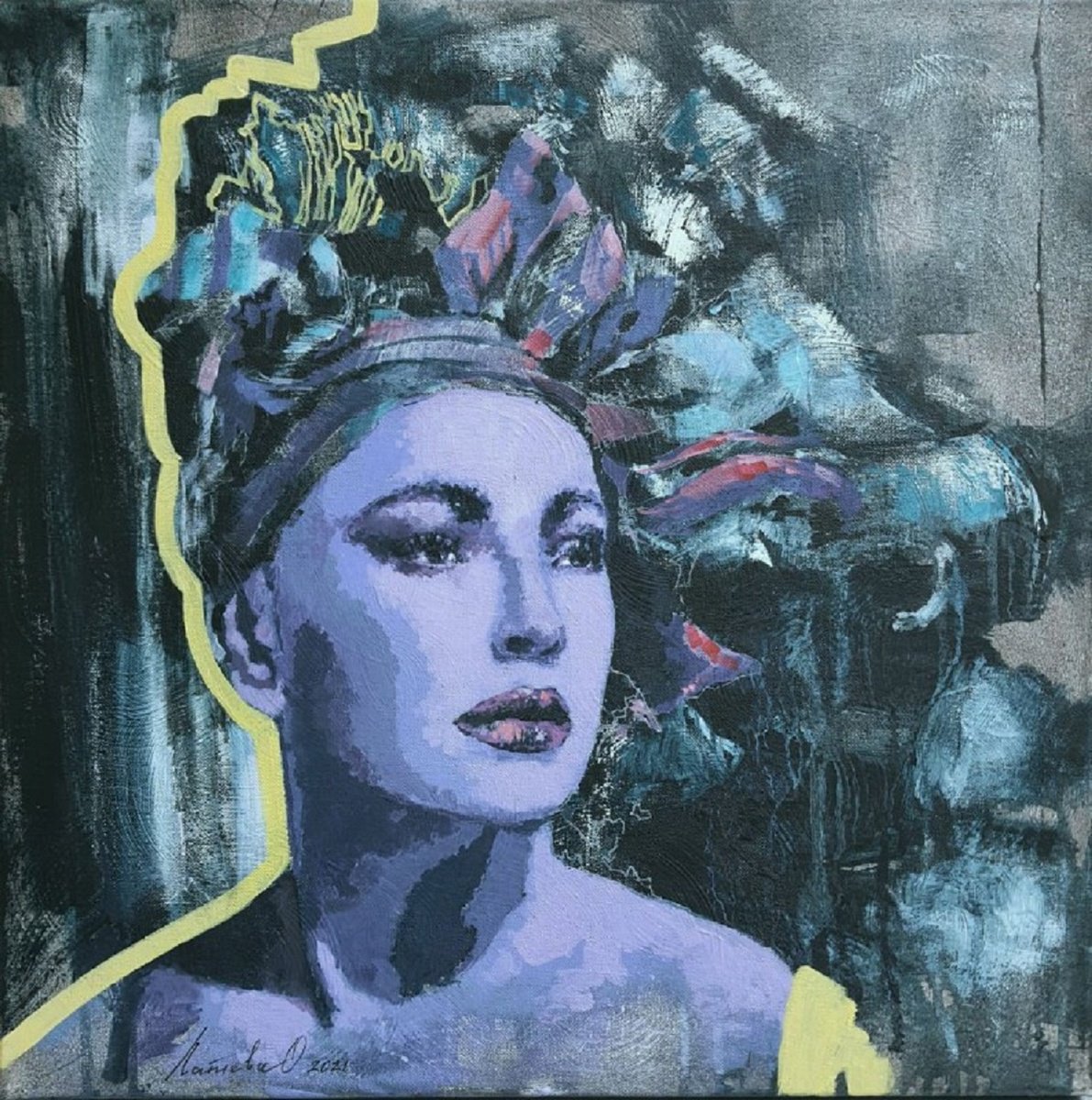 Expressive Painting , Model By Olha Laptieva, 20 X 20, Artwork For Sale On Artfinder