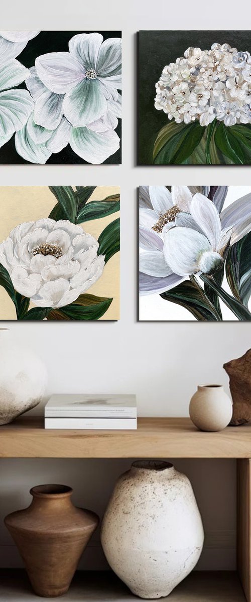 Four AMAZING Floral PAINTING by Marina Skromova