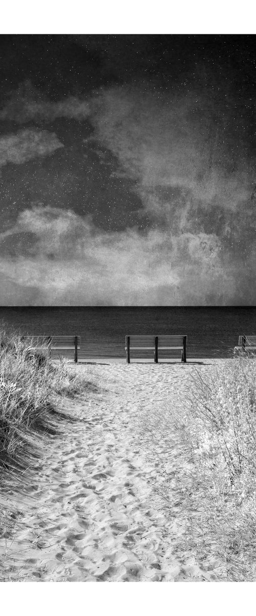 Benches By the Sea, No. 2, 12 x 18" by Brooke T Ryan