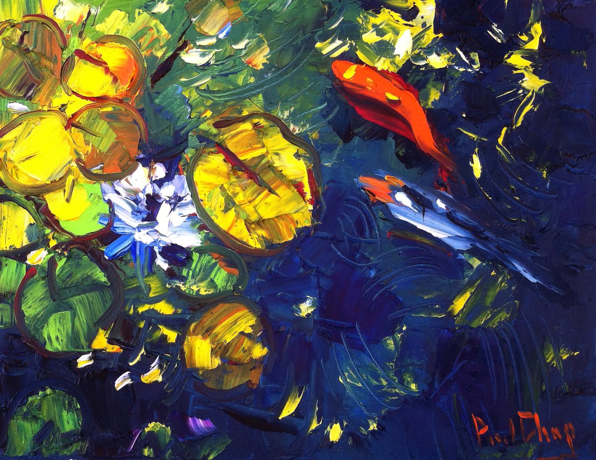 Lotus Pond and Goldfishes by Paul Cheng