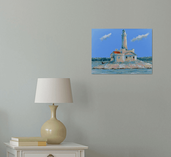Porter lighthouse in Croatia. Adriatic sea