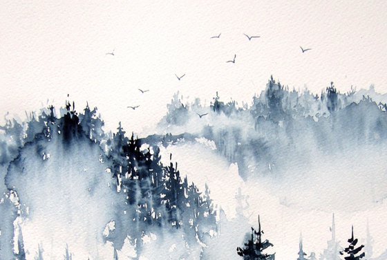 Forest with birds