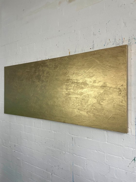 Eternal Wisdom Two - 61 x 152 cm - metallic gold paint on canvas