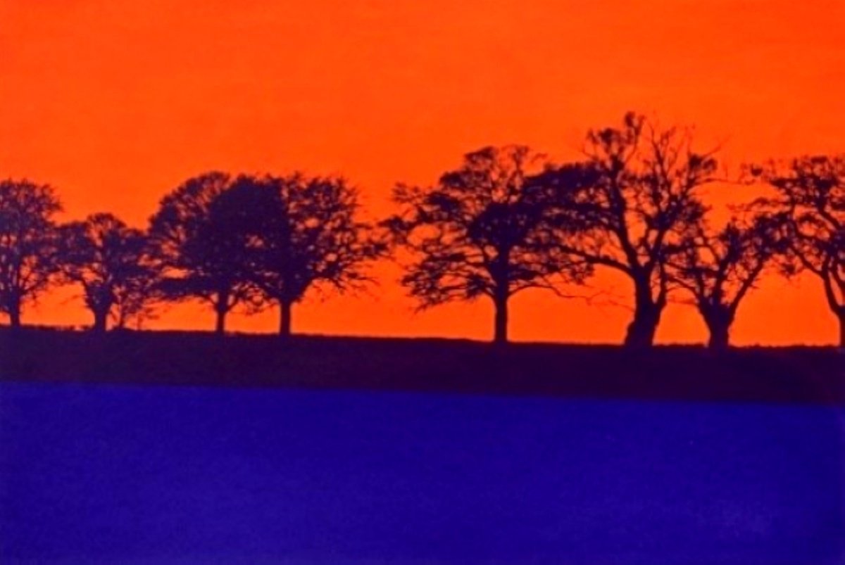 Landscape Screenprint By Talia Russell, 28 X 20", Deep Blue Silhouette - A2, Original Artwork