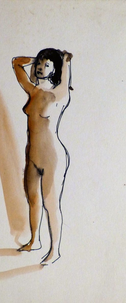 Standing Nude 2, 24x32 cm by Frederic Belaubre