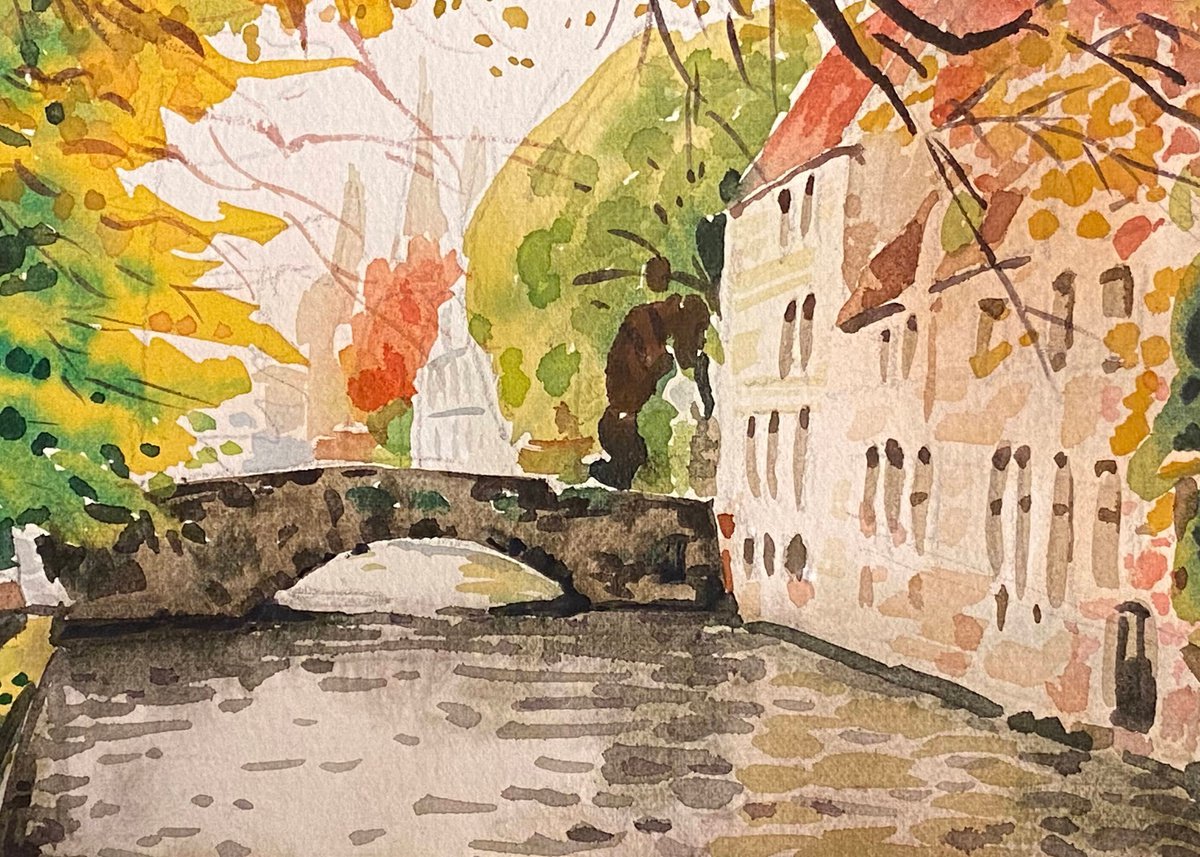 Impressionistic Cityscapes Watercolour By Paul Cheng, 7 X 5", Watercolor Cityscape 009, Original Artwork