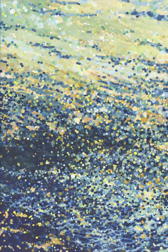 Glistening Tide over Rocks 'Pacific Coast Series' Original Painting 24 x 36 x 1.5"