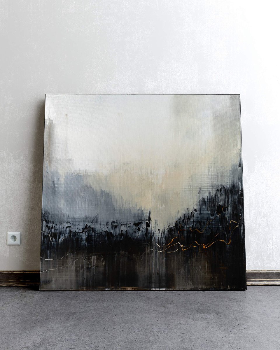 Organic Abstract Acrylic Painting By Nemanja Nikolic, 36 X 36", Shifting Equilibrium, Original Artwork