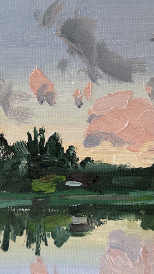 Sunset on the lake by Kate Sosonna