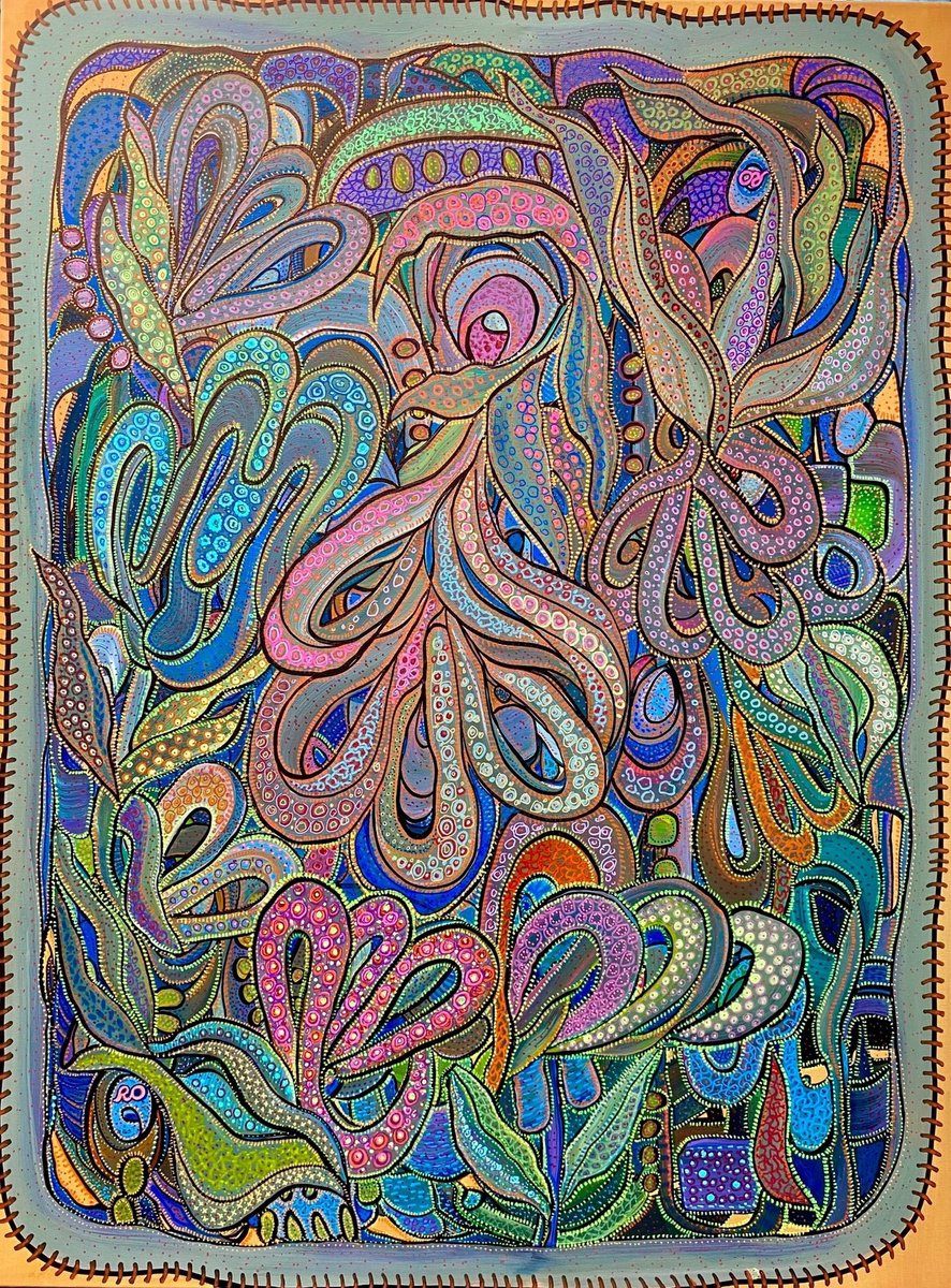  Octopus Party By Olga Rokhmanyuk | Roartus, 30 X 40, Artwork For Sale On Artfinder