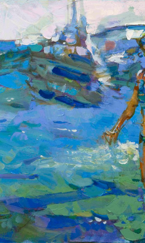 Oil Painting on Canvas "Blue sea" by Eugene Segal