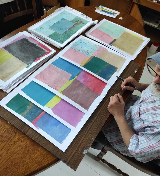 Set of 3 abstract collages