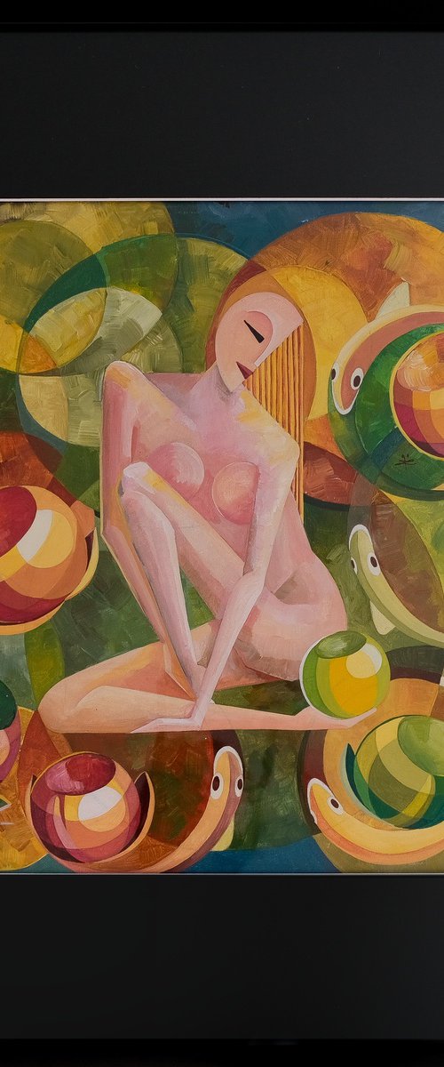 The Girl With Lotus Flowers by Tetiana Gryshchenko