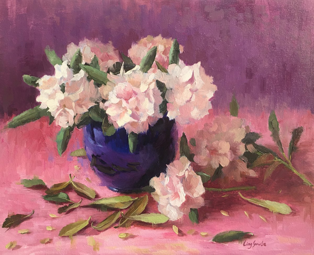 Rhododendron in Vase by Ling Strube