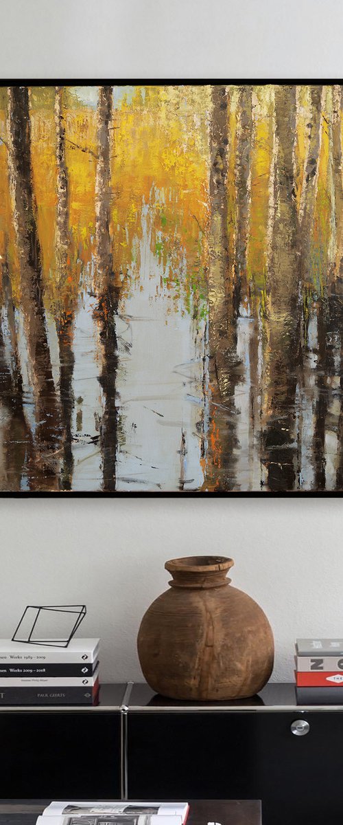 Everglades Cypress Trees 30x30 inch 76x76 cm by Bo Kravchenko by Bo Kravchenko