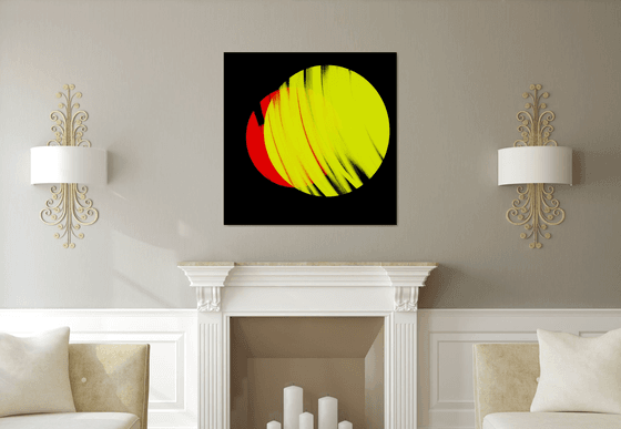 GA#208 red and yellow sun