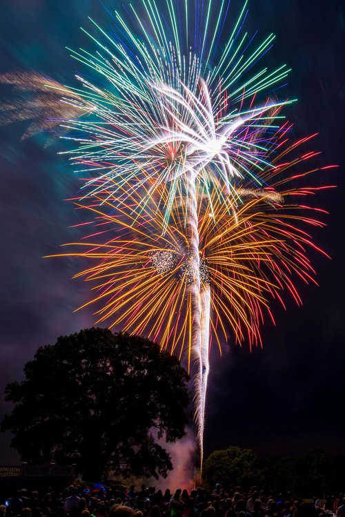 4th of July - Metal Print - Ready To Hang - Night, Long Exposure HDR - Fireworks - Greenwich Connecticut USA by Ilya Gusinski
