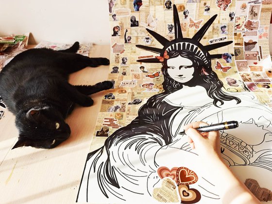 Mona Lisa Statue of Liberty
