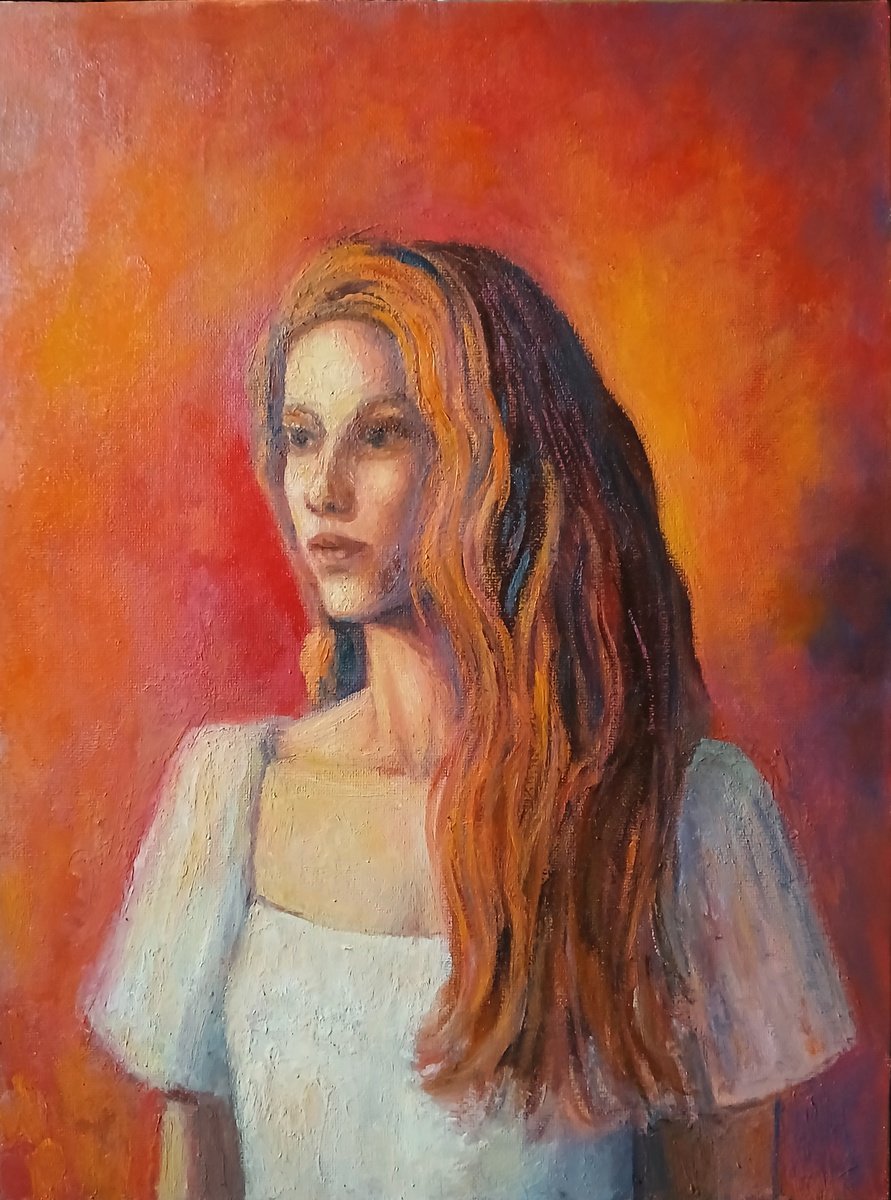 Oil Painting , Portrait Of Young Woman By Massimiliano Ligabue, 12 X 16, Artwork For Sale On Artfinder