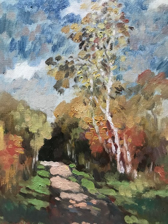 Original Oil Painting Wall Art Signed unframed Hand Made Jixiang Dong Canvas 25cm × 20cm Landscape The Pathways of Mesopotamia Small Impressionism Impasto