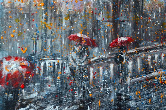 Rainy London - Ready to Hang Palette knife City