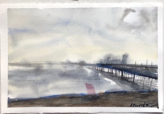 Brighton in the mist 27 x 19