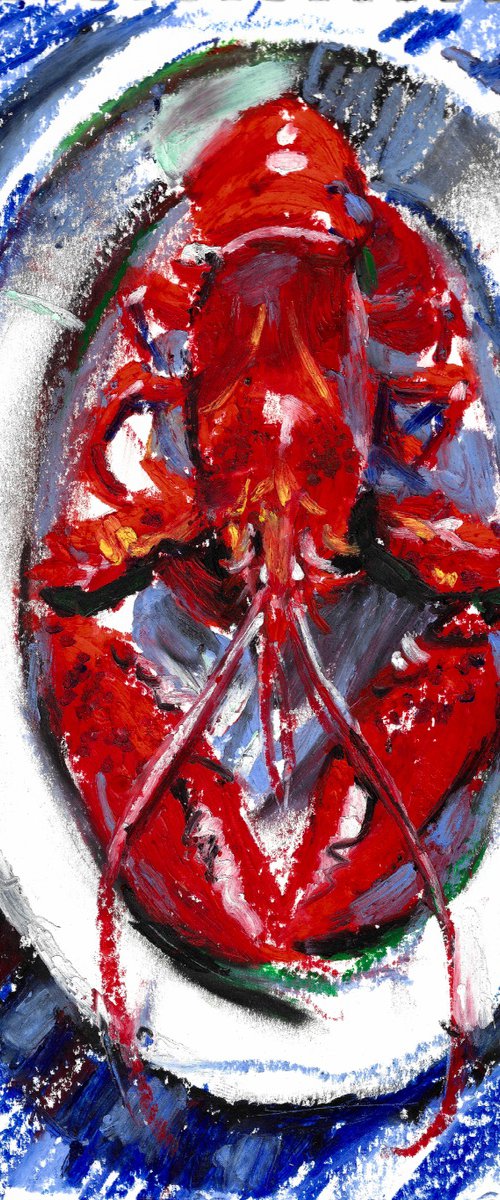 Lobster on a White Plate by Belyaeva Oleksandra