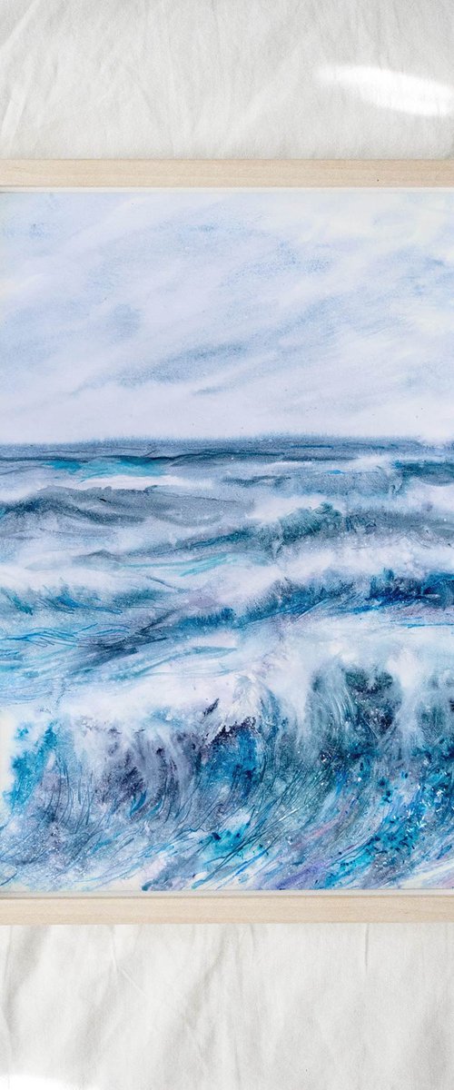 "Ocean Diary from November 17th, 2019" watercolor painting by Eve Devore