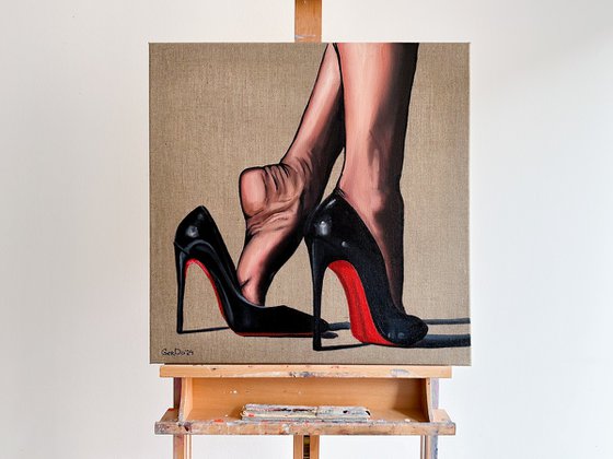 Sexy Feet - Female Feet Erotic Kinky Oil Painting